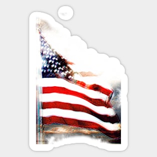 US Flag Totally Glitched Sticker